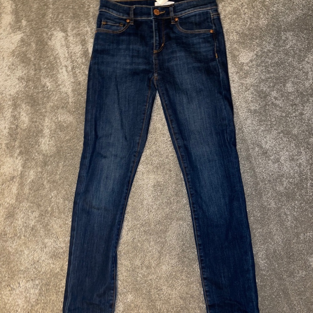 Loft Jeans, dark blue, frayed ends. Size 24